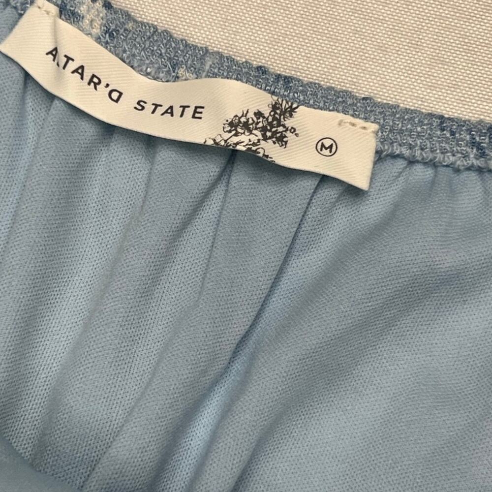 Altar'd State Blue Floral Maxi Dress Peekaboo Cutout Smocked Medium NWOT - Picture 6 of 8